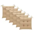 Chaises à dîner d'extérieur 6 pcs avec coussins Acacia massif