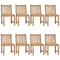 Chaises de jardin 8 pcs avec coussins Bois de teck massif