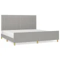 Cadre de lit avec tête de lit Gris clair 200x200 cm Tissu