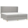 cadre de lit avec matelas Gris clair 200x200cm Tissu