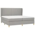 cadre de lit avec matelas Gris clair 200x200cm Tissu