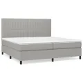 cadre de lit avec matelas Gris clair 200x200cm Tissu