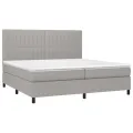 cadre de lit avec matelas Gris clair 200x200cm Tissu