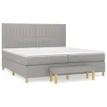 cadre de lit avec matelas Gris clair 200x200cm Tissu