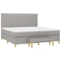cadre de lit avec matelas Gris clair 200x200cm Tissu
