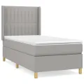 cadre de lit avec matelas Gris clair 100x200cm Tissu
