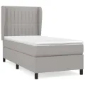 cadre de lit avec matelas Gris clair 100x200cm Tissu