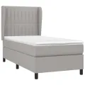 cadre de lit avec matelas Gris clair 100x200cm Tissu