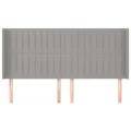 Tête de lit avec oreilles Gris clair 203x16x118/128 cm Tissu