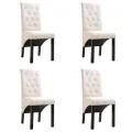 Chaises à manger lot de 4 crème tissu