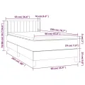 cadre de lit et matelas Gris foncé 90x200 cm Velours