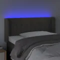 Tête de lit à LED Gris foncé 93x16x78/88 cm Velours