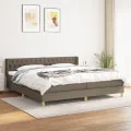 cadre de lit avec matelas Taupe 200x200 cm Tissu