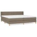 cadre de lit avec matelas Taupe 200x200 cm Tissu