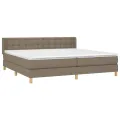 cadre de lit avec matelas Taupe 200x200 cm Tissu