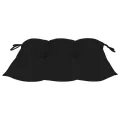 Chaises de jardin 2 pcs avec coussins noir Bois de teck massif