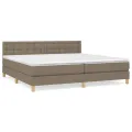 cadre de lit avec matelas Taupe 200x200 cm Tissu