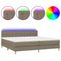 cadre de lit et matelas et LED Taupe 200x200cm Tissu