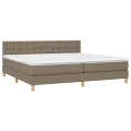 cadre de lit et matelas et LED Taupe 200x200cm Tissu
