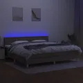 cadre de lit et matelas et LED Taupe 200x200cm Tissu