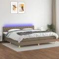 cadre de lit et matelas et LED Taupe 200x200cm Tissu