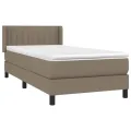 cadre de lit avec matelas Taupe 90x190 cm Tissu