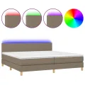 cadre de lit et matelas et LED Taupe 200x200cm Tissu