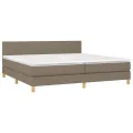 cadre de lit et matelas et LED Taupe 200x200cm Tissu