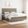 cadre de lit avec matelas Taupe 200x200 cm Tissu