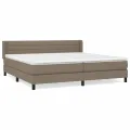 cadre de lit avec matelas Taupe 200x200 cm Tissu