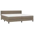 cadre de lit avec matelas Taupe 200x200 cm Tissu