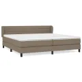 cadre de lit avec matelas Taupe 200x200 cm Tissu