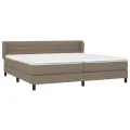 cadre de lit avec matelas Taupe 200x200 cm Tissu