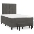 cadre de lit et matelas gris foncé 120x190cm velours
