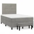 cadre de lit et matelas gris clair 120x190cm velours