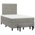 cadre de lit et matelas gris clair 120x190cm velours