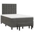 cadre de lit et matelas gris foncé 120x190cm velours