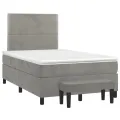 cadre de lit et matelas gris clair 120x190cm velours