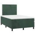 cadre de lit avec matelas vert foncé 120x190 cm