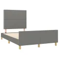 Cadre de lit avec tête de lit gris foncé 120x190 cm tissu