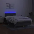 cadre de lit matelas LED gris foncé 120x190 cm tissu