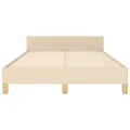 Cadre de lit avec tête de lit crème 120x190 cm tissu