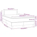 cadre de lit matelas et LED crème 120x190 cm tissu