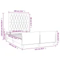 Cadre de lit avec tête de lit crème 120x190 cm tissu