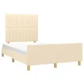Cadre de lit avec tête de lit crème 120x190 cm tissu