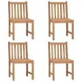 Chaises de jardin 4 pcs avec coussins Bois de teck massif