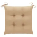 Chaises de jardin 4 pcs avec coussins beige Bois de teck solide