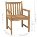 Chaises de jardin 4 pcs avec coussins beige Bois de teck solide