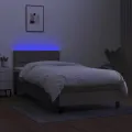 cadre de lit avec matelas LED Taupe 100x200 cm Tissu