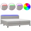 cadre de lit matelas LED Gris clair 200x200 cm Tissu